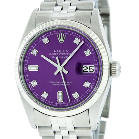 rolex datejust purple face.